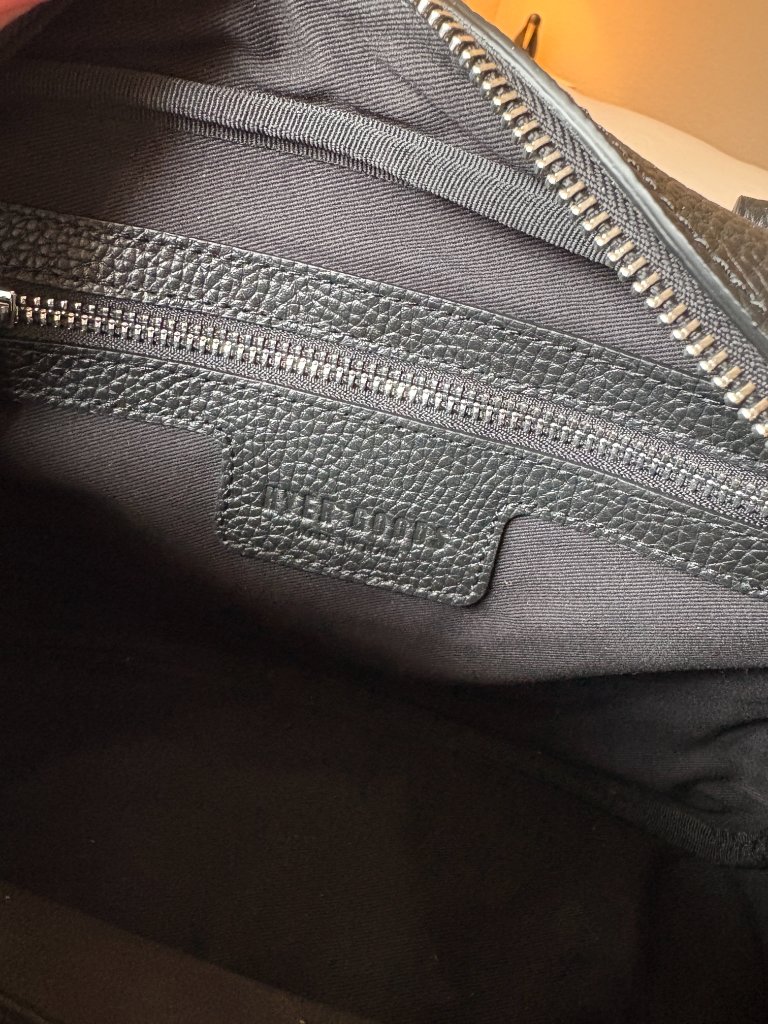Hyer Goods La Corsa Leather Bowling Bag In Black With Silver Hardware — image 4 of 8